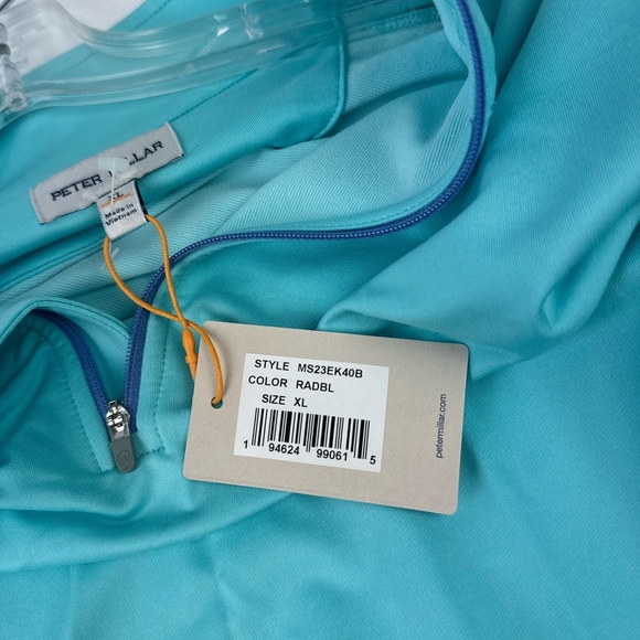 Peter Millar Crown Sport Womens Golf Pullover Top XL Green Blue 1/4 Zip  New - Picture 3 of 6